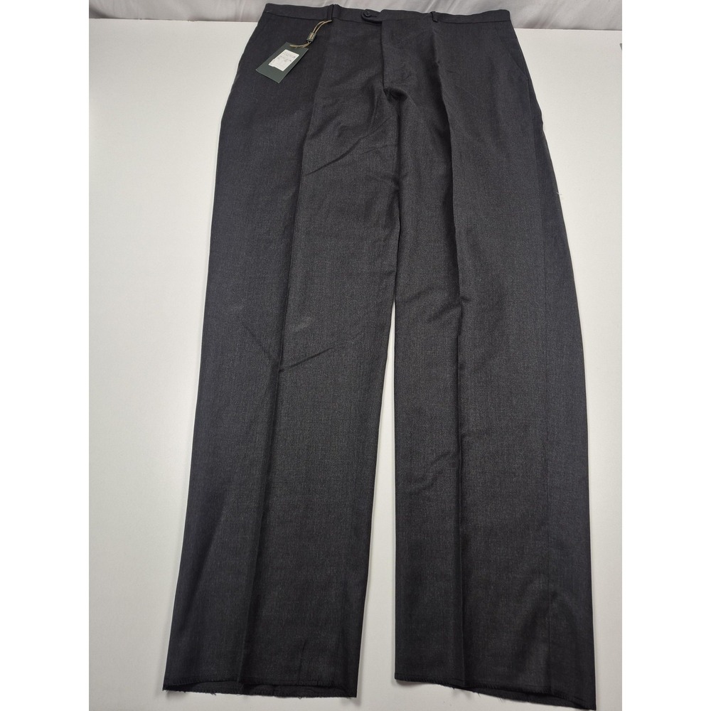 VTG Zanieri Dress Pants Mens 36x36 Gray Wool Flat Front Straight Italy NWT